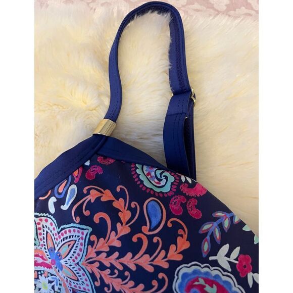 24th & Ocean Women’s Paisley Lane Multicolored Fly Away Tankini Top Sz Small NWT - Picture 3 of 8
